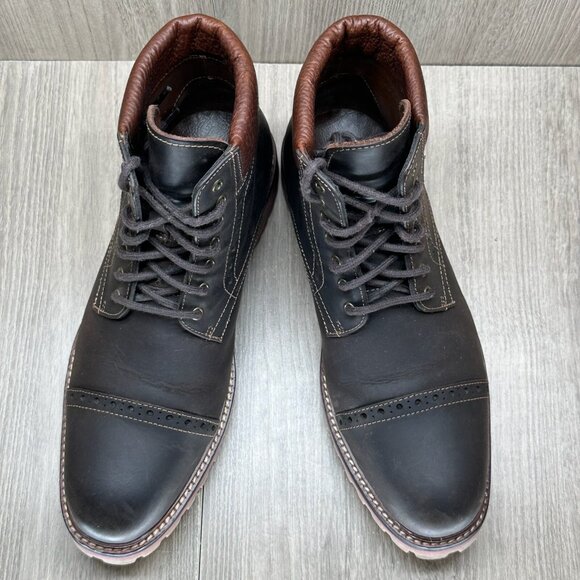 Warfield & Grand Boots Mens Sz 8 Presidio Leather Lace Up Cap Toe Ankle Brown - Picture 6 of 13